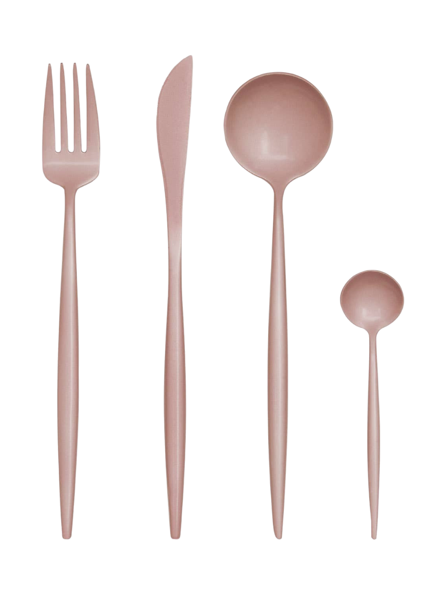 
"Avie Matt Pink Finish" Cutlery Set - 16-piece
