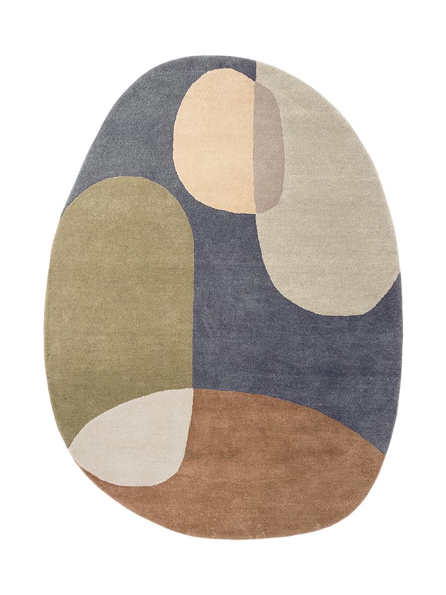 
Tapis design ovale « Decor Miller » - tufté à la main, 100 % pure laine vierge - 140 x 200 cm / Cas