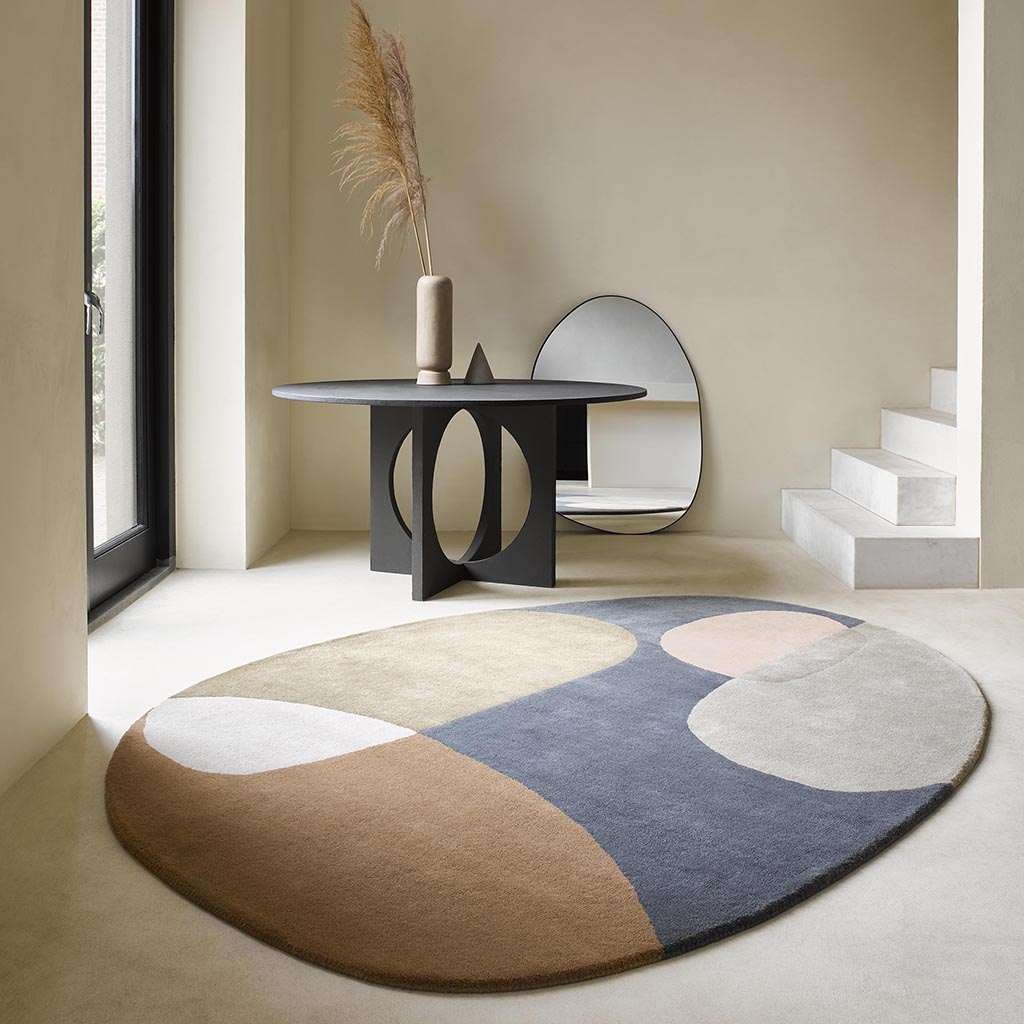 
Tapis design ovale « Decor Miller » - tufté à la main, 100 % pure laine vierge - 140 x 200 cm / Cas