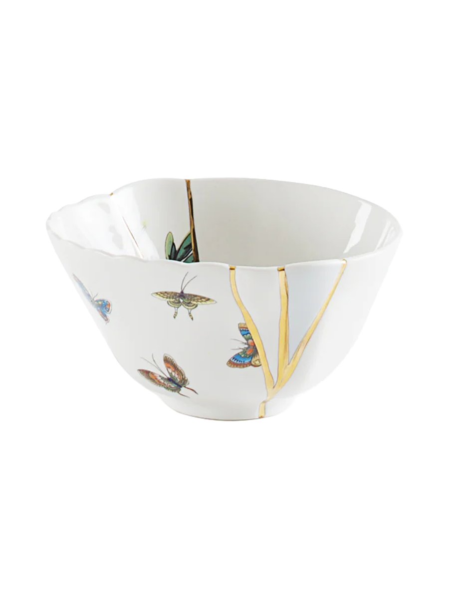 
Bol décoratif « Kintsugi 01 » en porcelaine ornée d'or fin