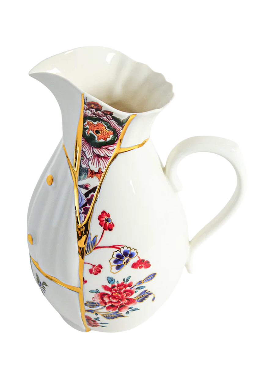 
Carafe design « Kintsugi » en porcelaine ornée d'or fin
