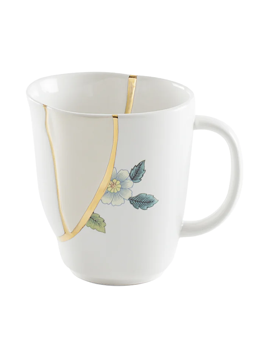 
Mug design «Kintsugi 01» en porcelaine décorée à l'or fin