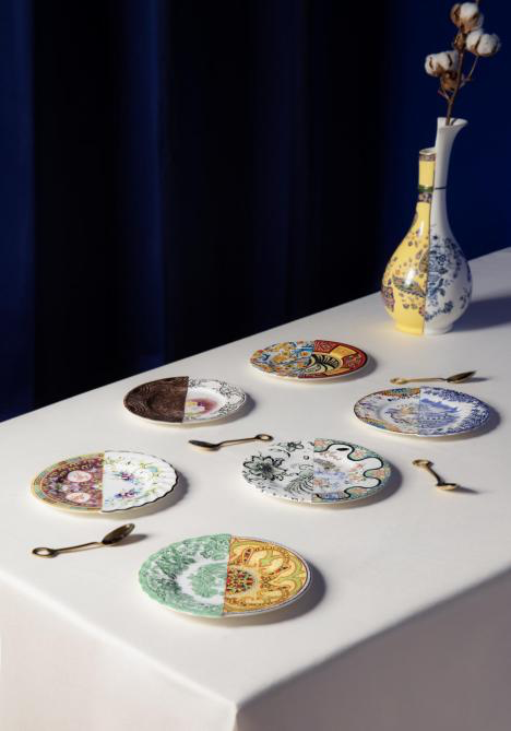 
Assiette design salade et dessert « Hybrid Zoe » en porcelaine