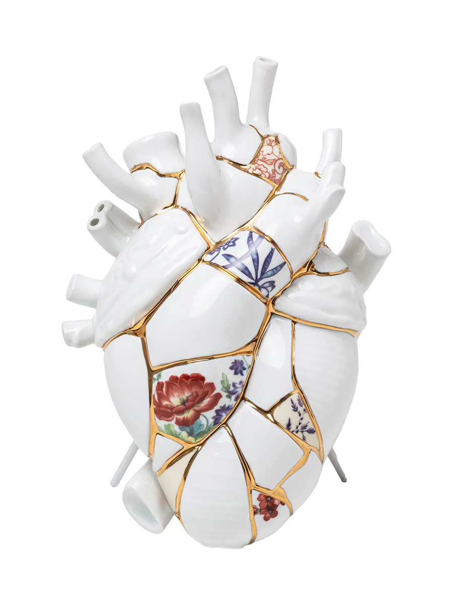 
Vase design « Love in Bloom Kintsugi » ornée d'or véritable