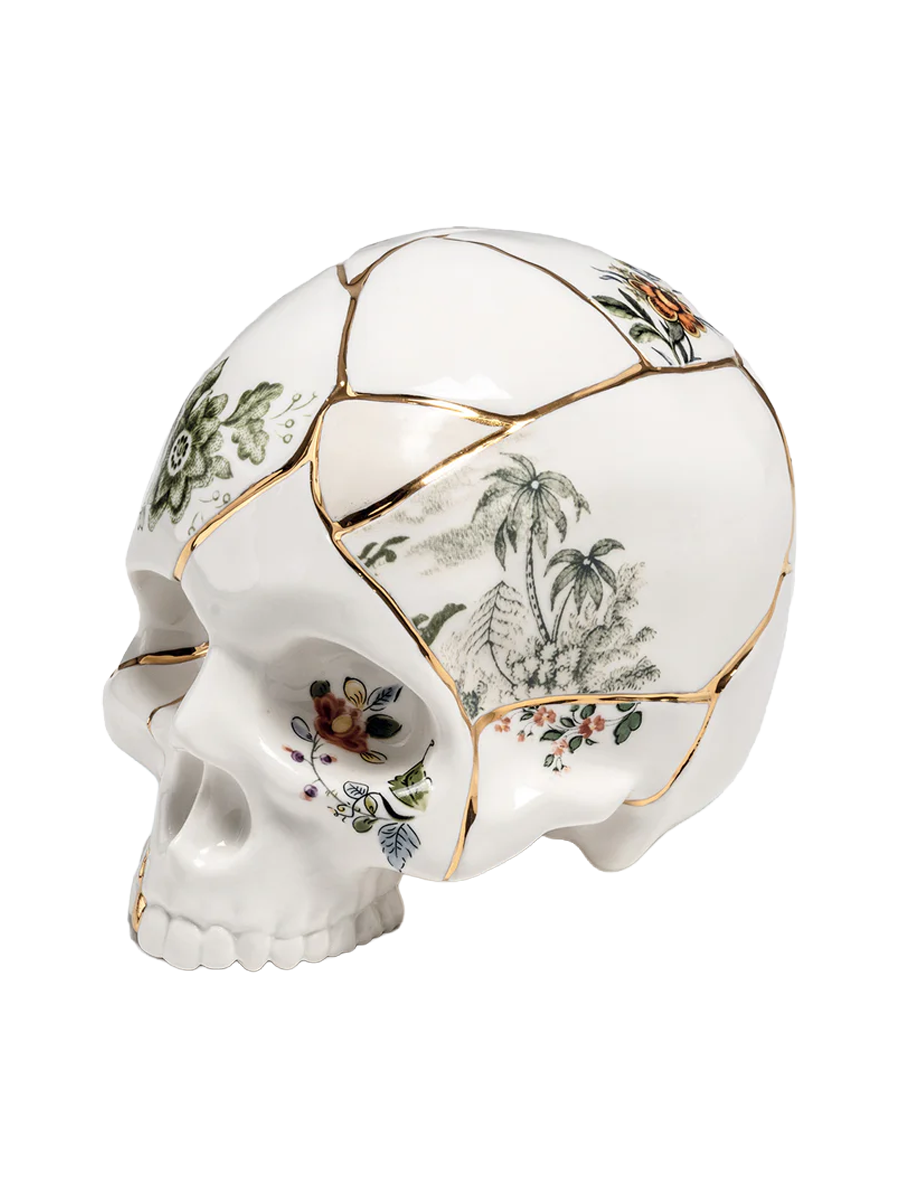 
Sculpture décorative « Kintsugi » en porcelaine ornée d'or fin