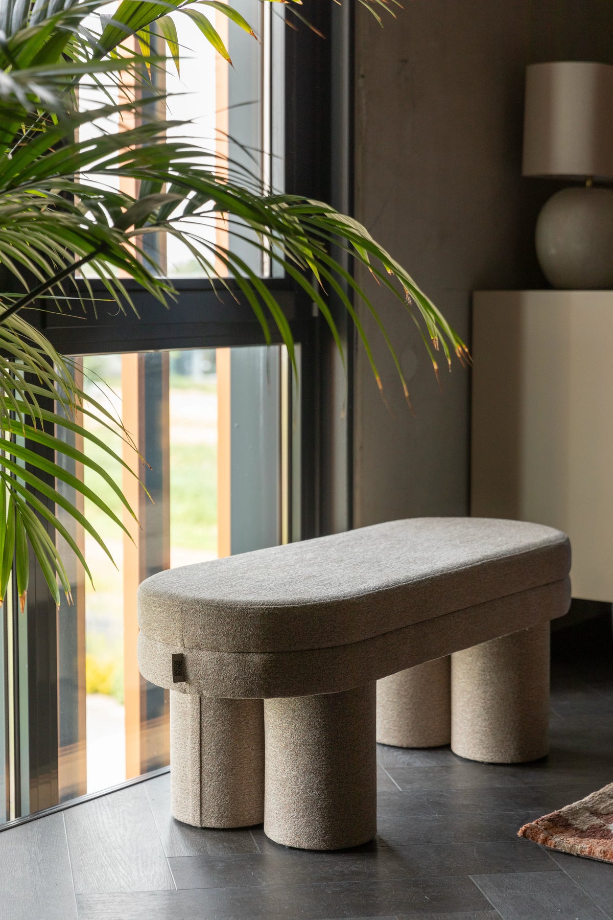 
Panca imbottita di design «Fern» - Beige
