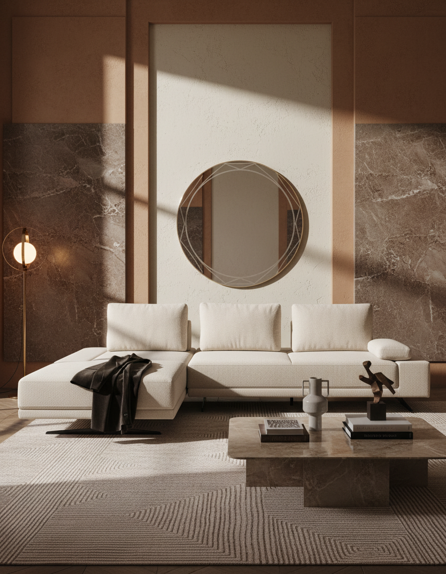 
Flexible Design Corner Sofa "Shelly" - Off-White / Left corner section