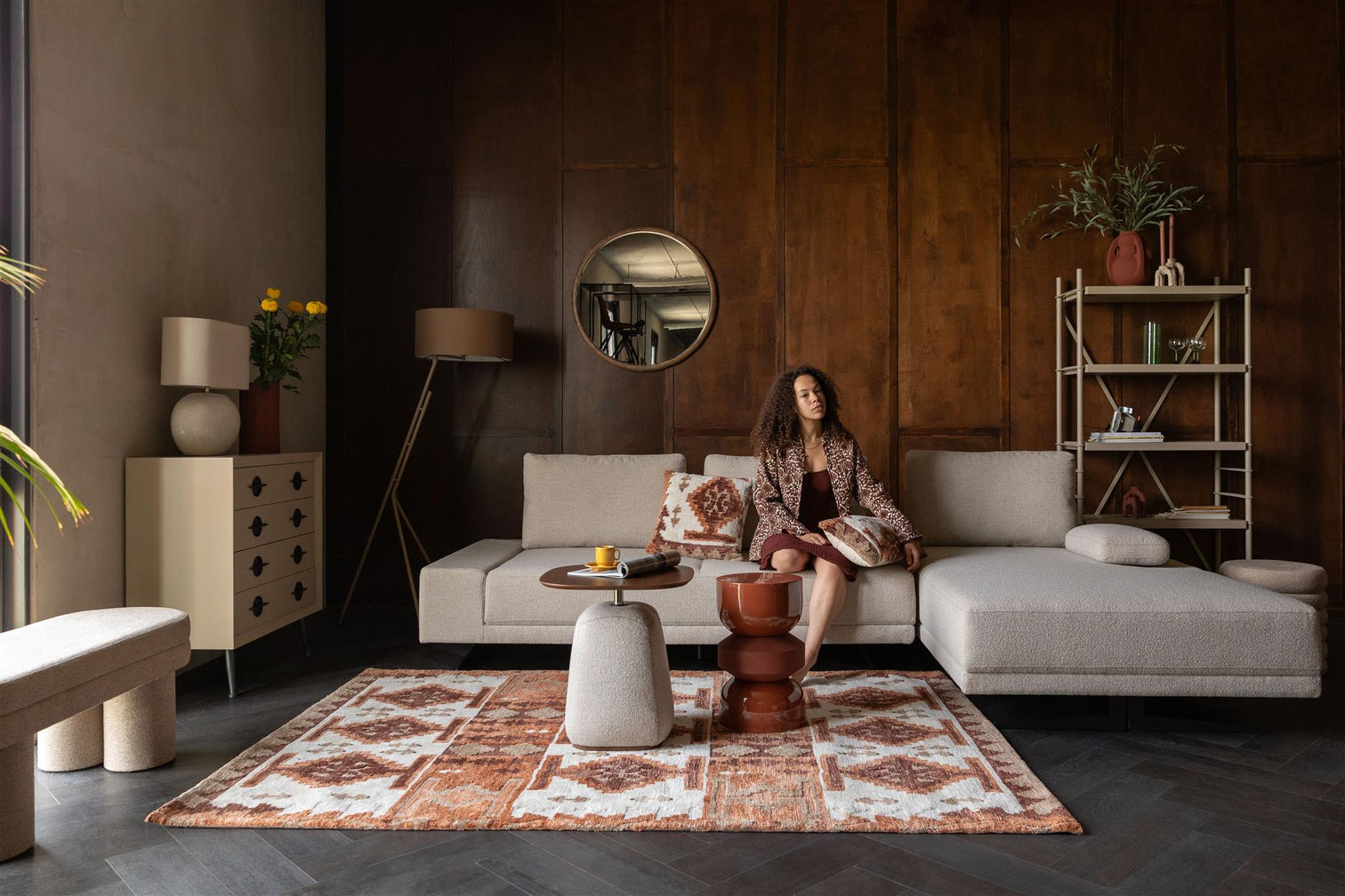 
Flexible Design Corner Sofa "Shelly" - Off-White / Right-hand corner section
