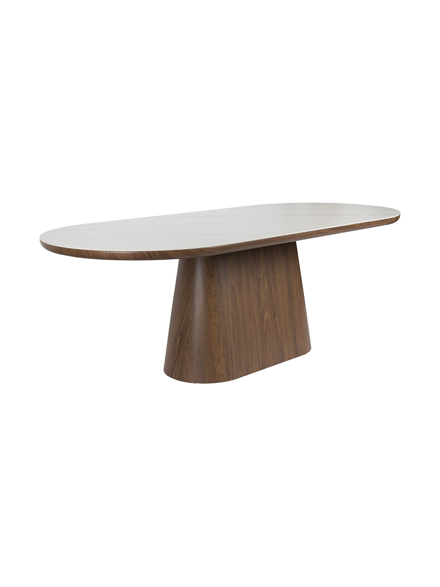 
Ovaler Design Esstisch „Almira“, verschiedene Grössen - Nussbaum / 200 x 90 cm
