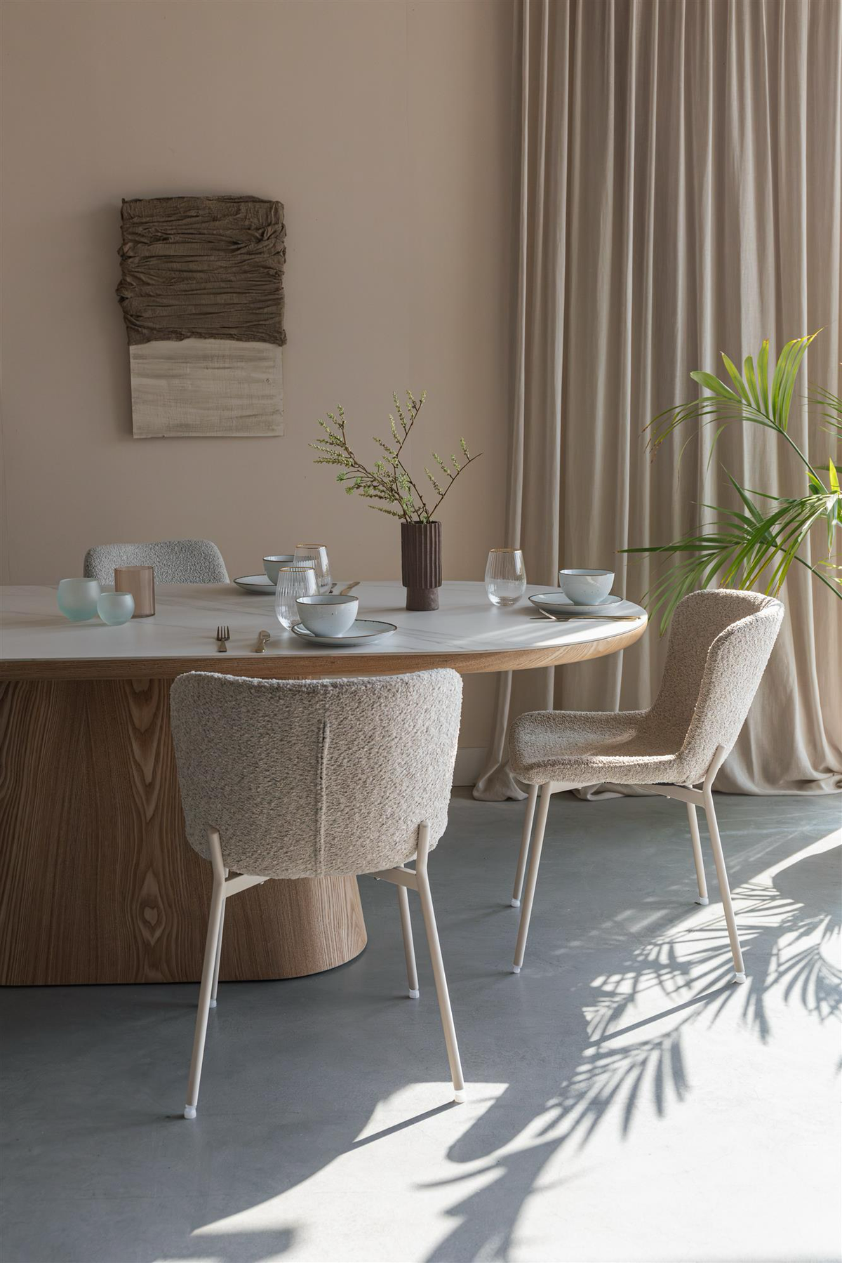 
Ovaler Design Esstisch „Almira“, verschiedene Grössen - Nussbaum / 200 x 90 cm