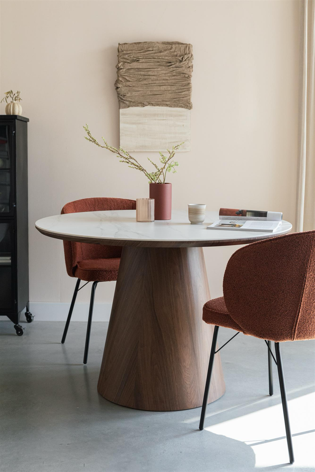 
Tavolo da pranzo rotondo di design «Almira» Ø 115 cm - Nussbaum
