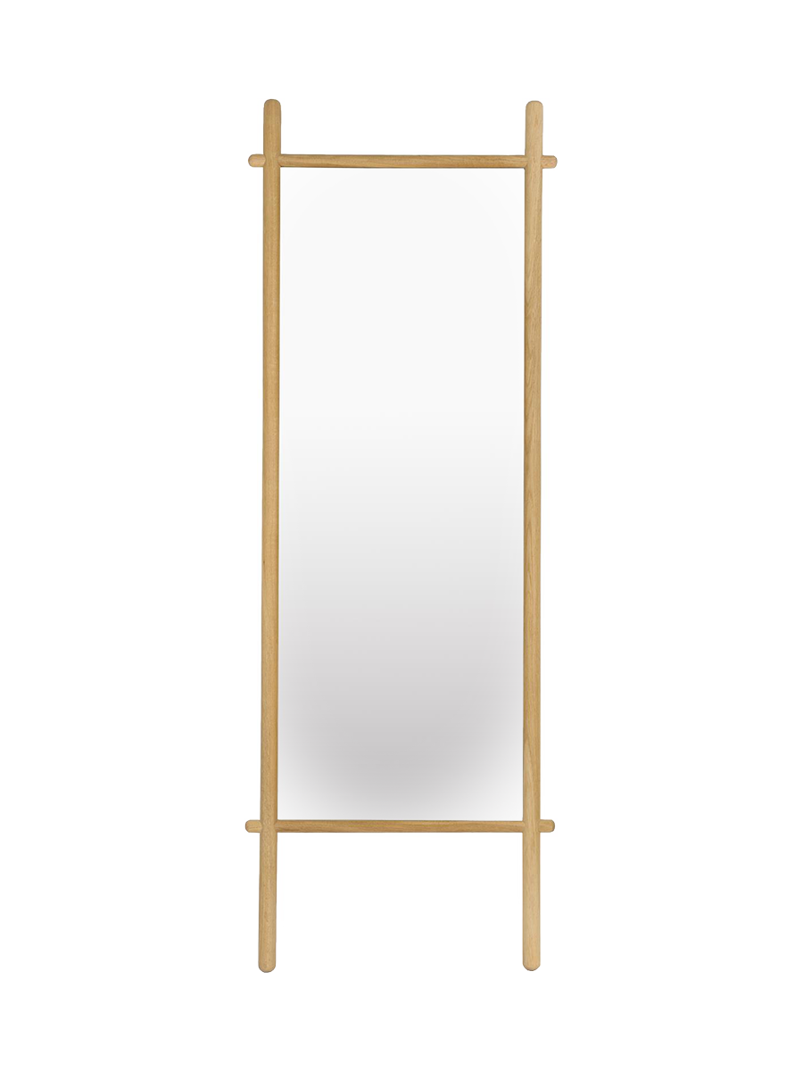 
"Solene" lean-to mirror in oak wood - Natural
