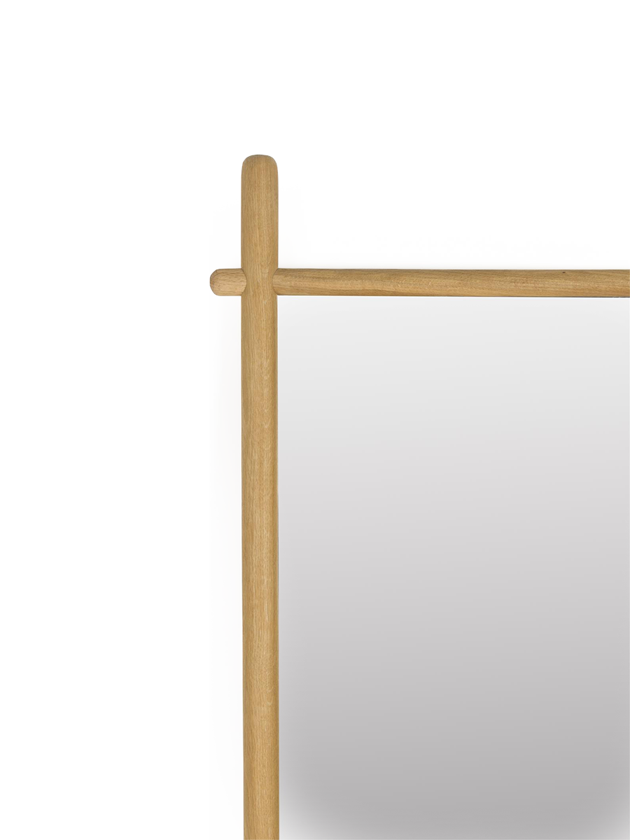 
"Solene" lean-to mirror in oak wood - Natural