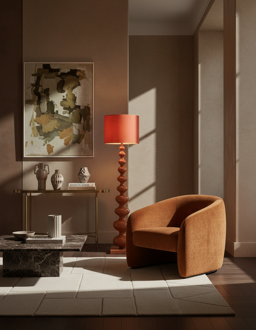 
"When Orange is King" Designer Floor Lamp