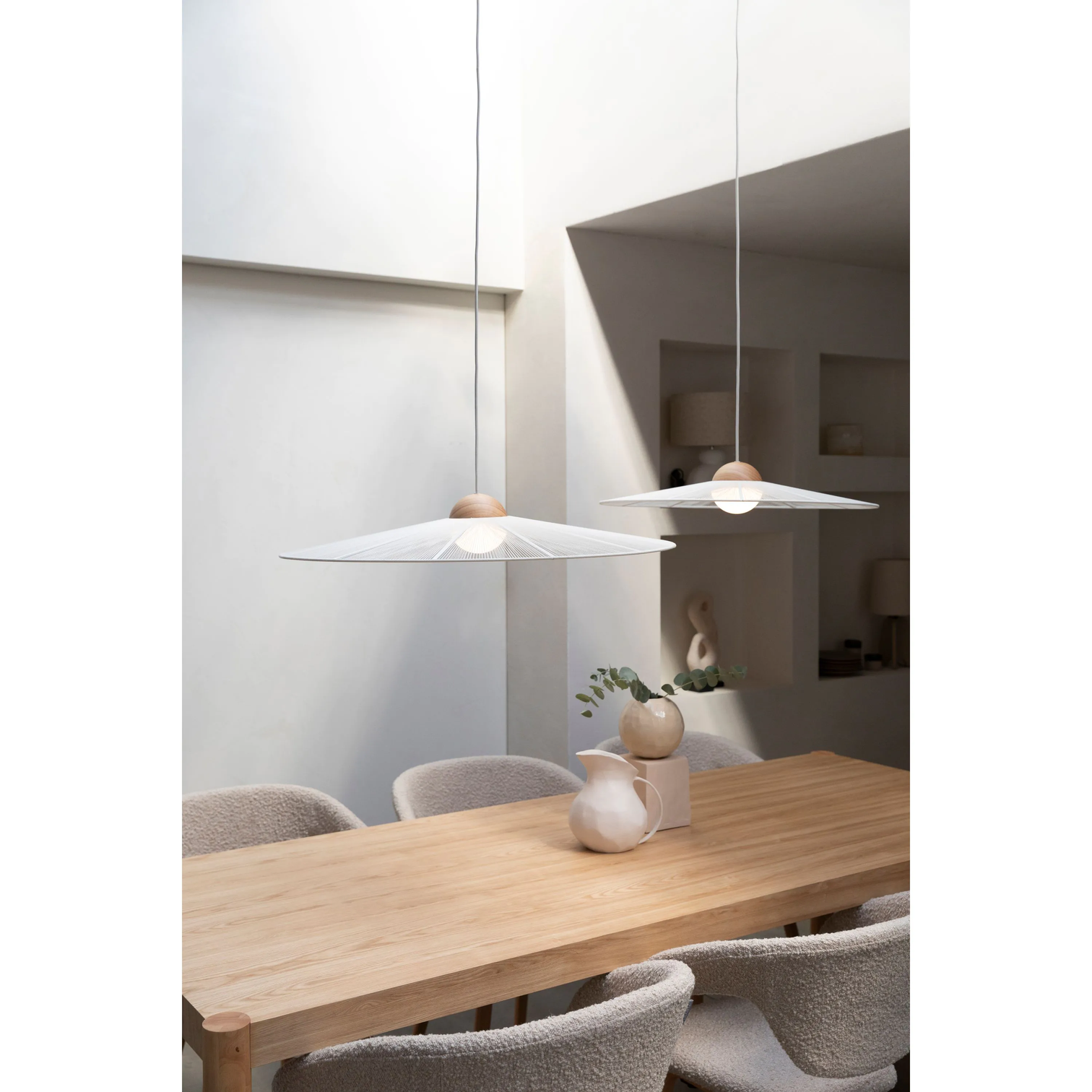 
Design Pendellampe „Belle“, verschiedene Grössen - Ø 65 cm / Weiss