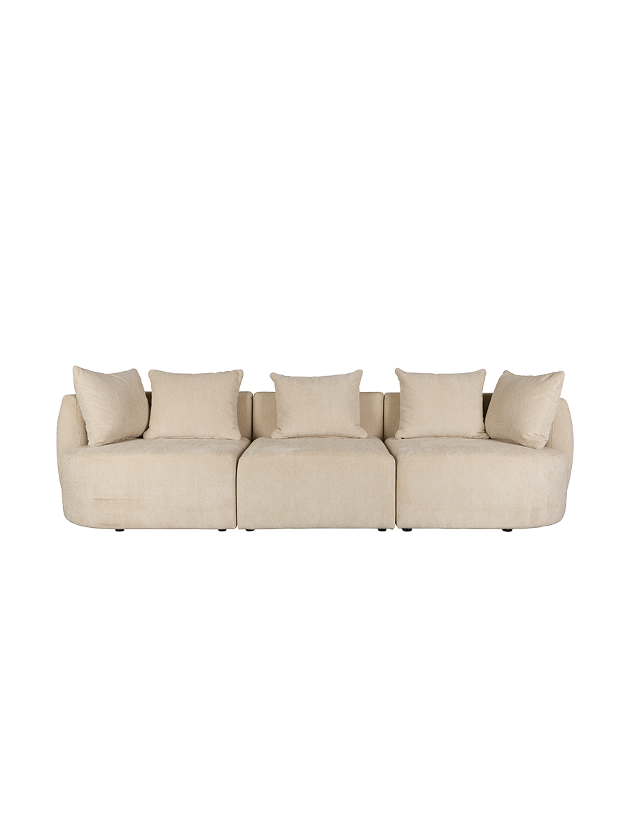 
4.5-Seater Designer Sofa "Rocca" - Latte