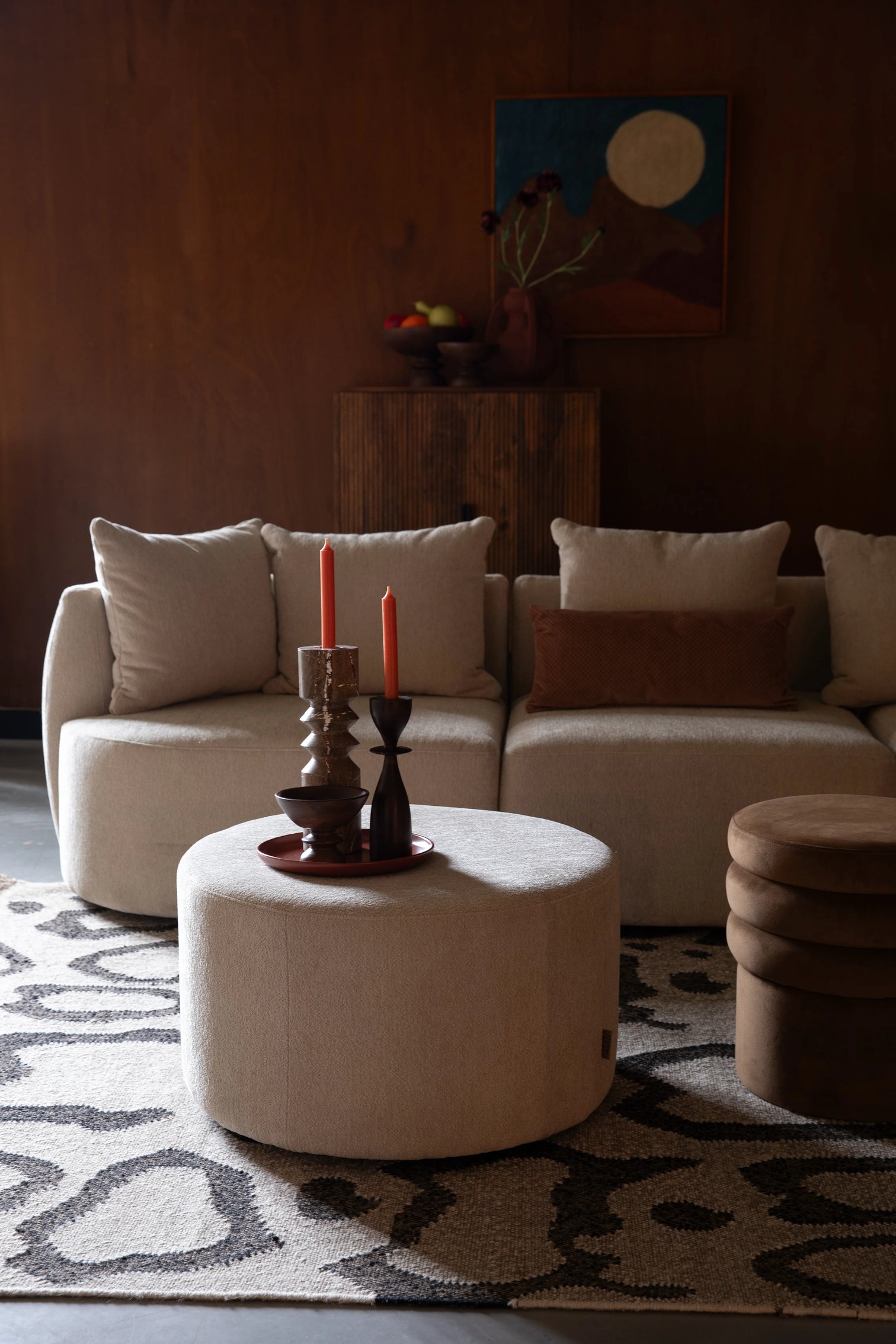
4.5-Seater Designer Sofa "Rocca" - Latte
