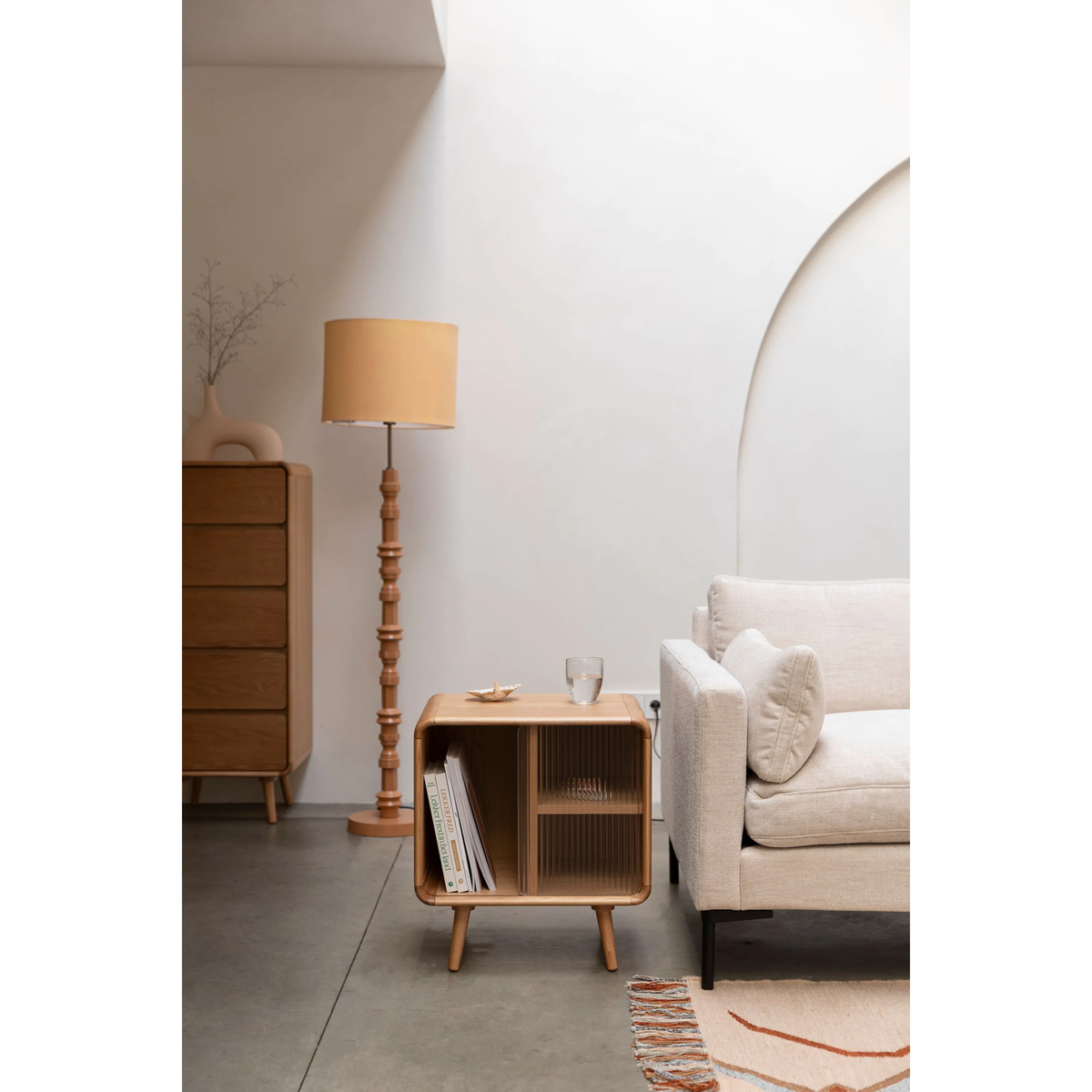 
Solid Wood Design Side Table & Nightstand "Rise" - Natural