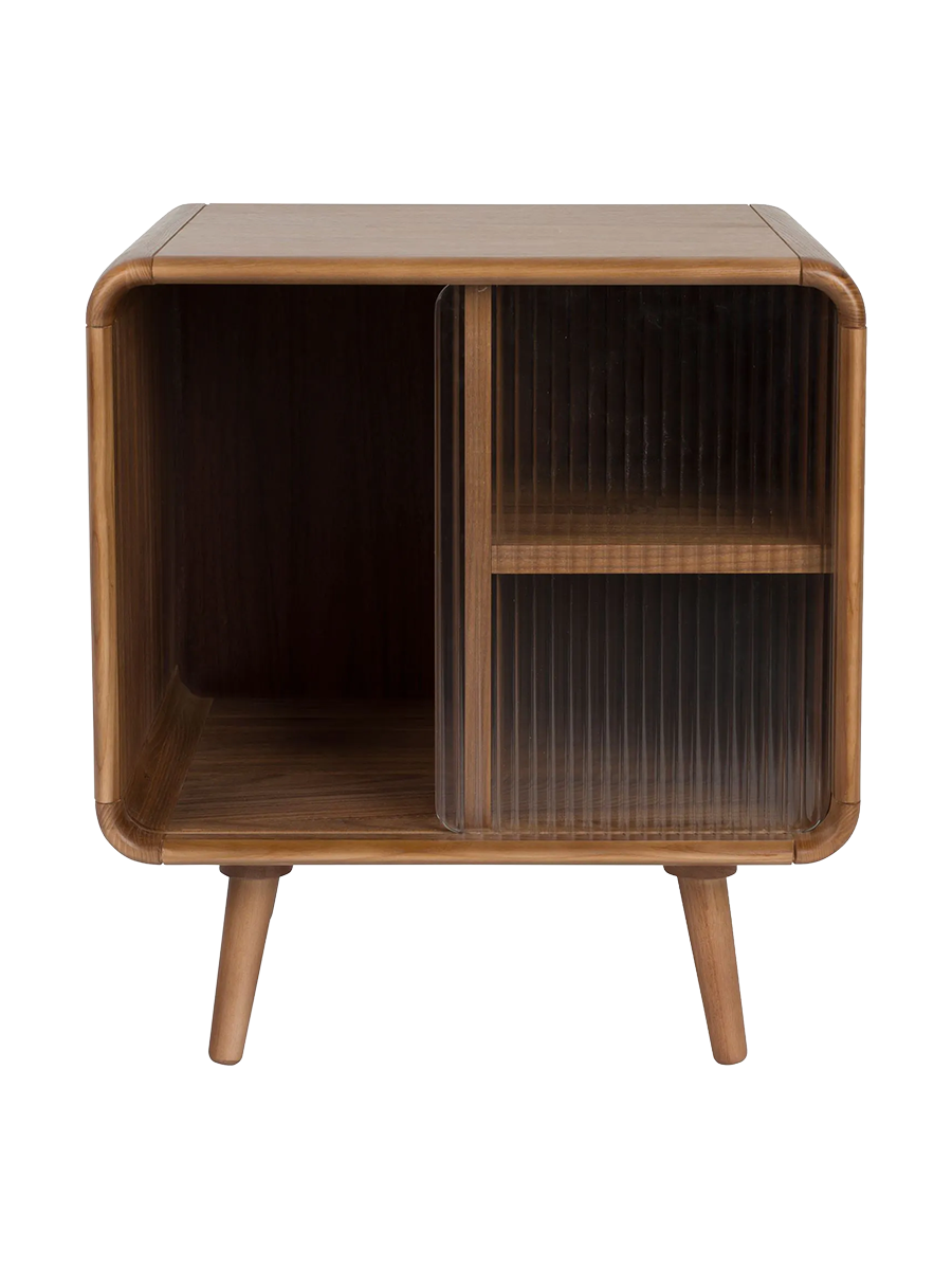 
Solid Wood Design Side Table & Nightstand "Rise" - Nut tree