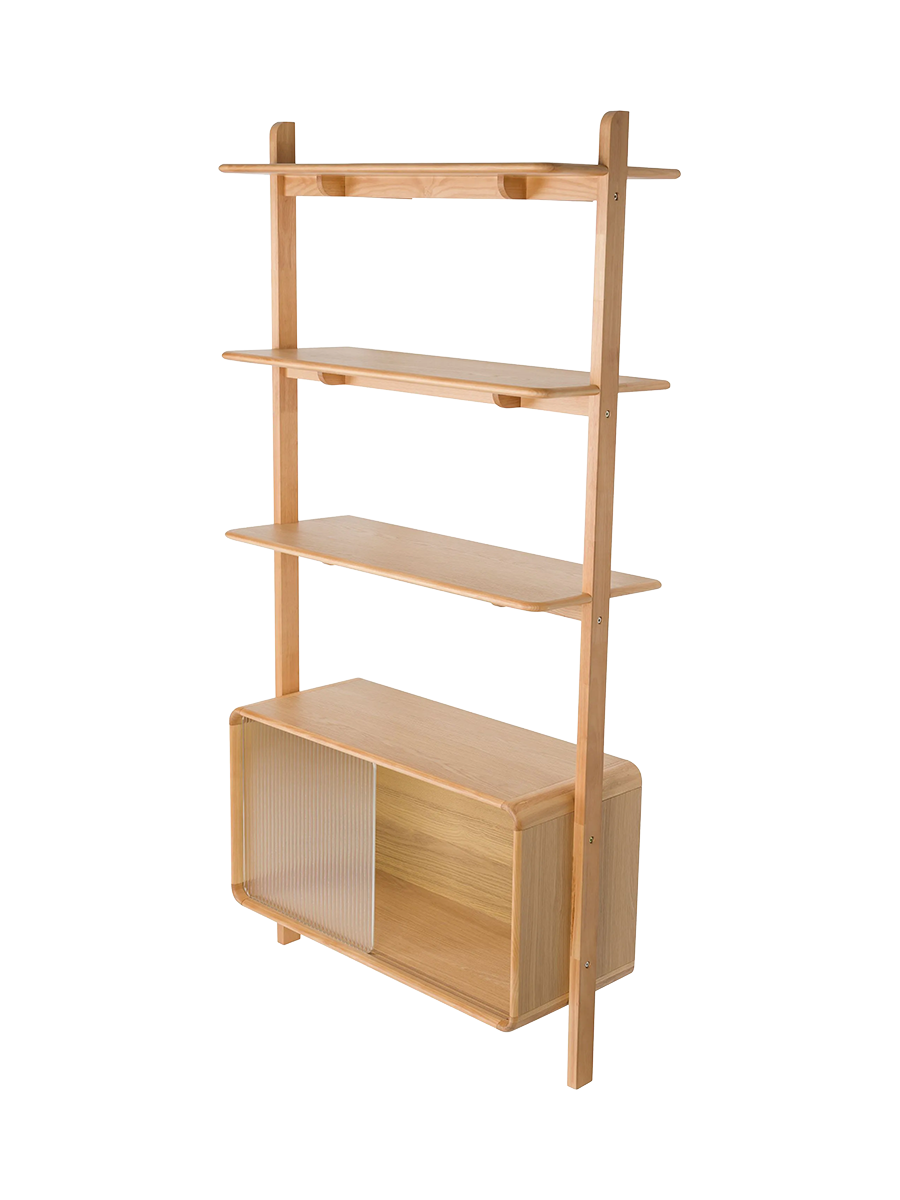 
Étagère design en bois massif « Rise » - Naturel