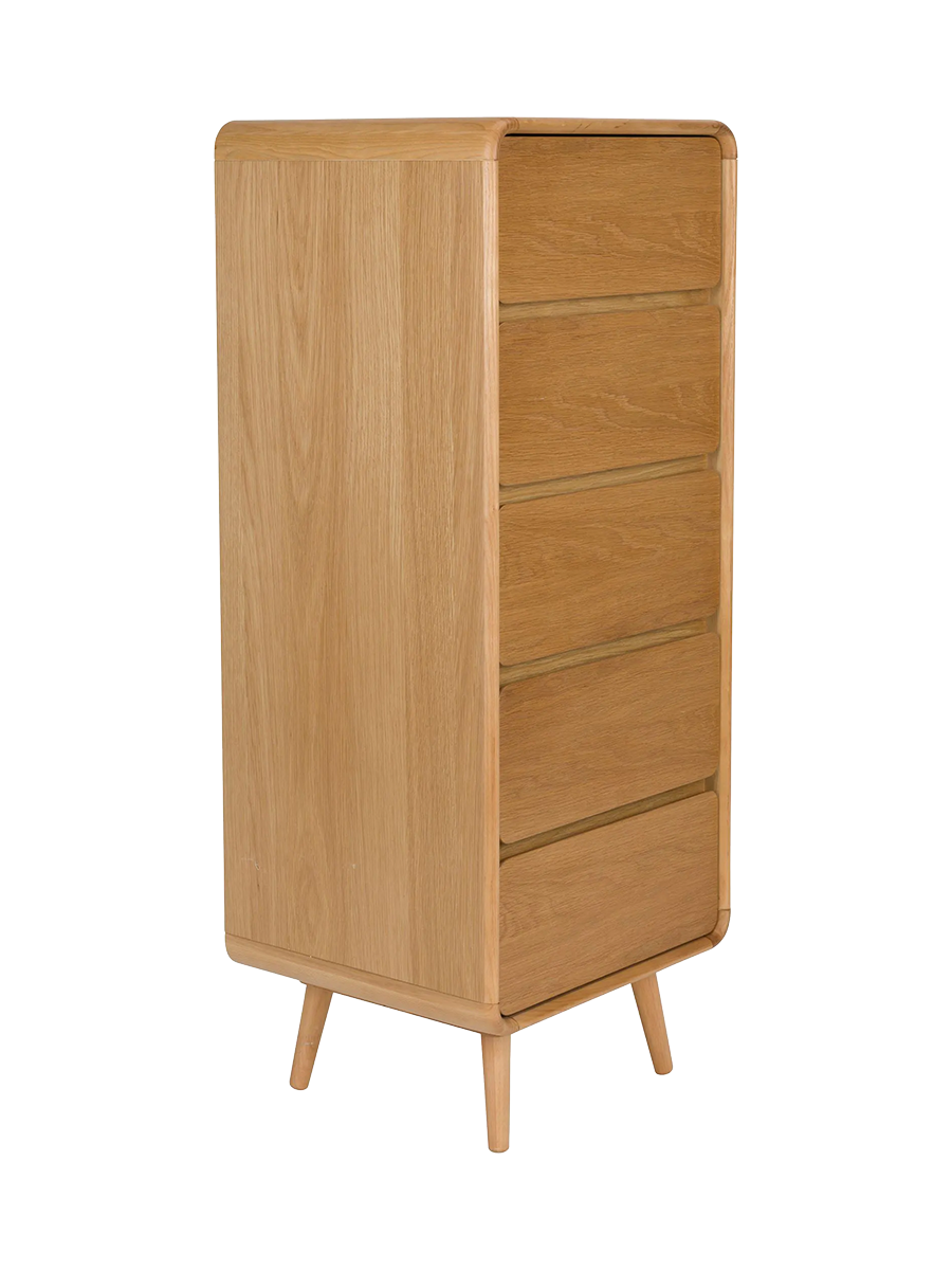 
Commode design en bois massif « Rise » - Naturel