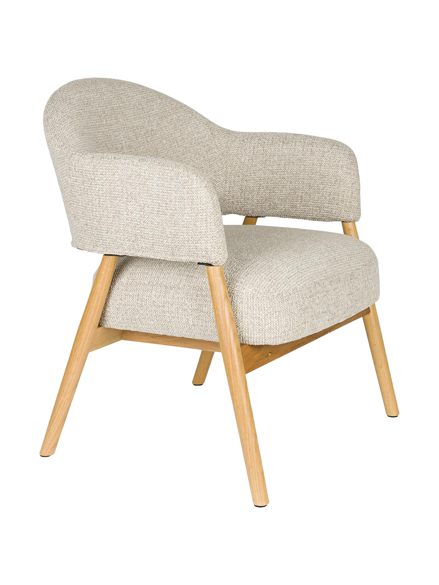 
Poltrona lounge di alta qualità e massiccia «Indy» - Struttura: Natural, Imbottitura: Beige