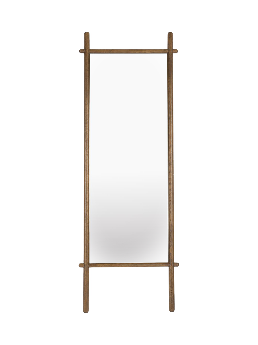 
"Solene" lean-to mirror in oak wood - Brown