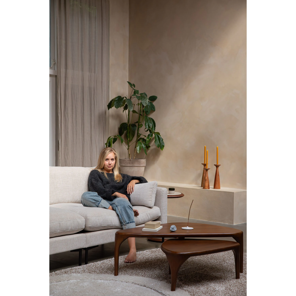 
Hochwertiges 3-Sitzer Design Sofa „Summer“ - Cream