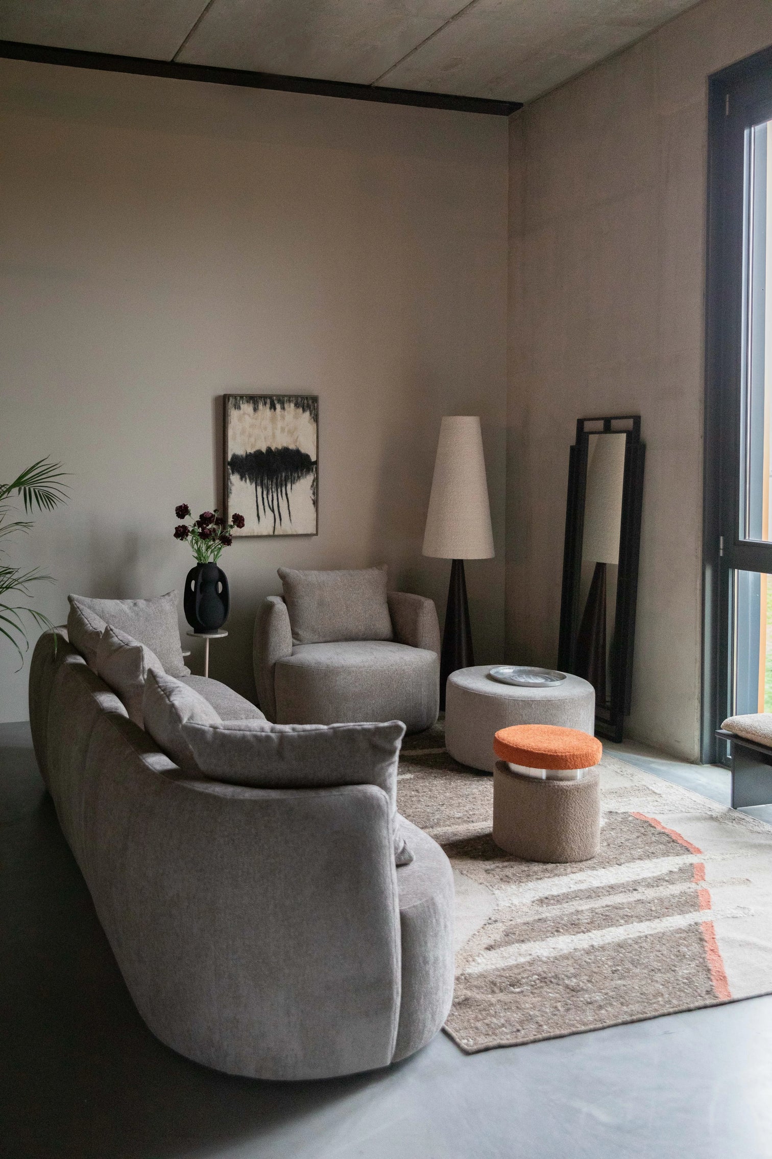 
4.5-Seater Designer Sofa "Rocca" - Cappuccino