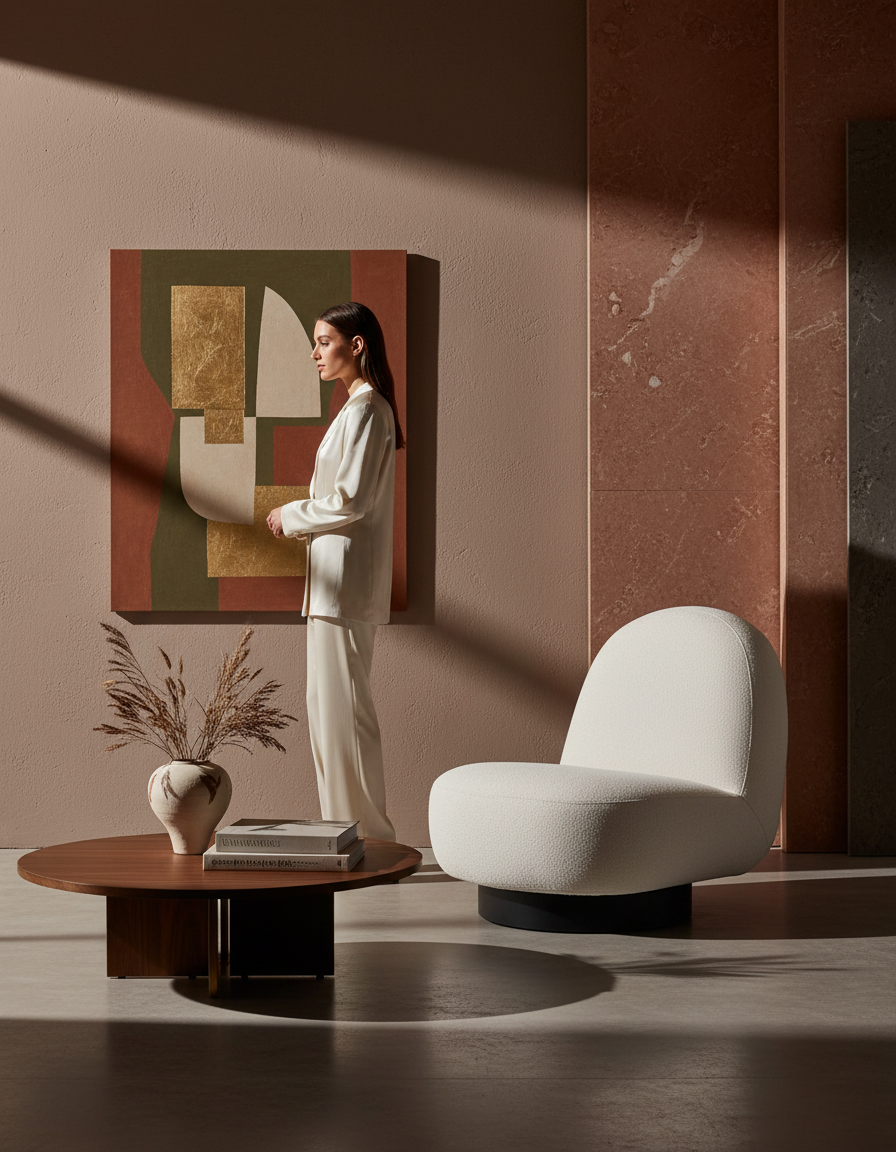 
Poltrona lounge di design girevole „Eden“ - Bianco latte