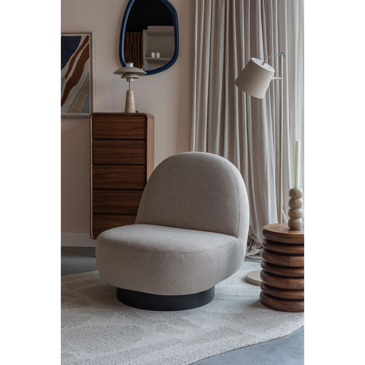 
Poltrona lounge di design girevole „Eden“ - Beige
