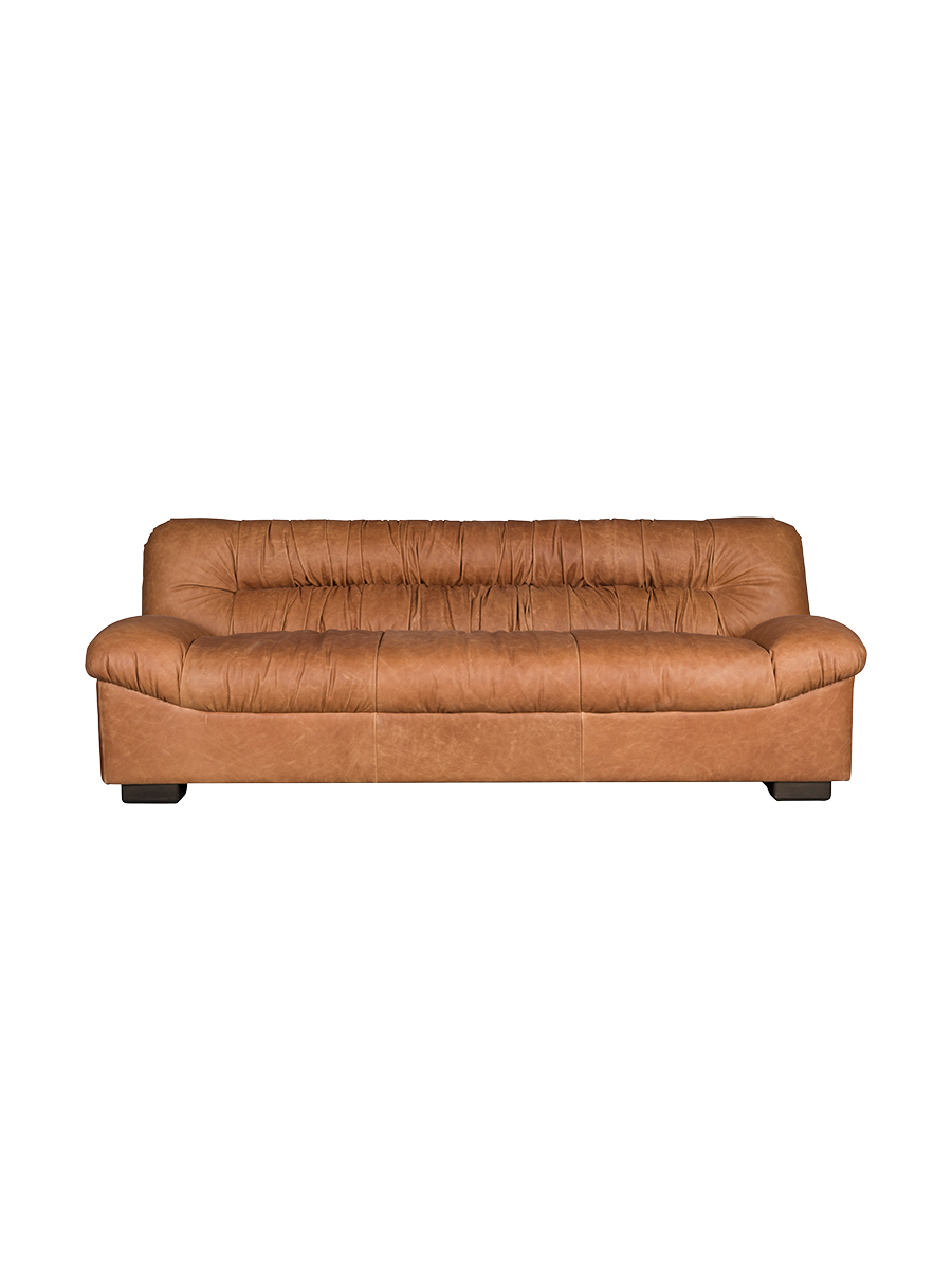 
Divano di design a 3 posti in vera pelle «Douglas» - Cognac