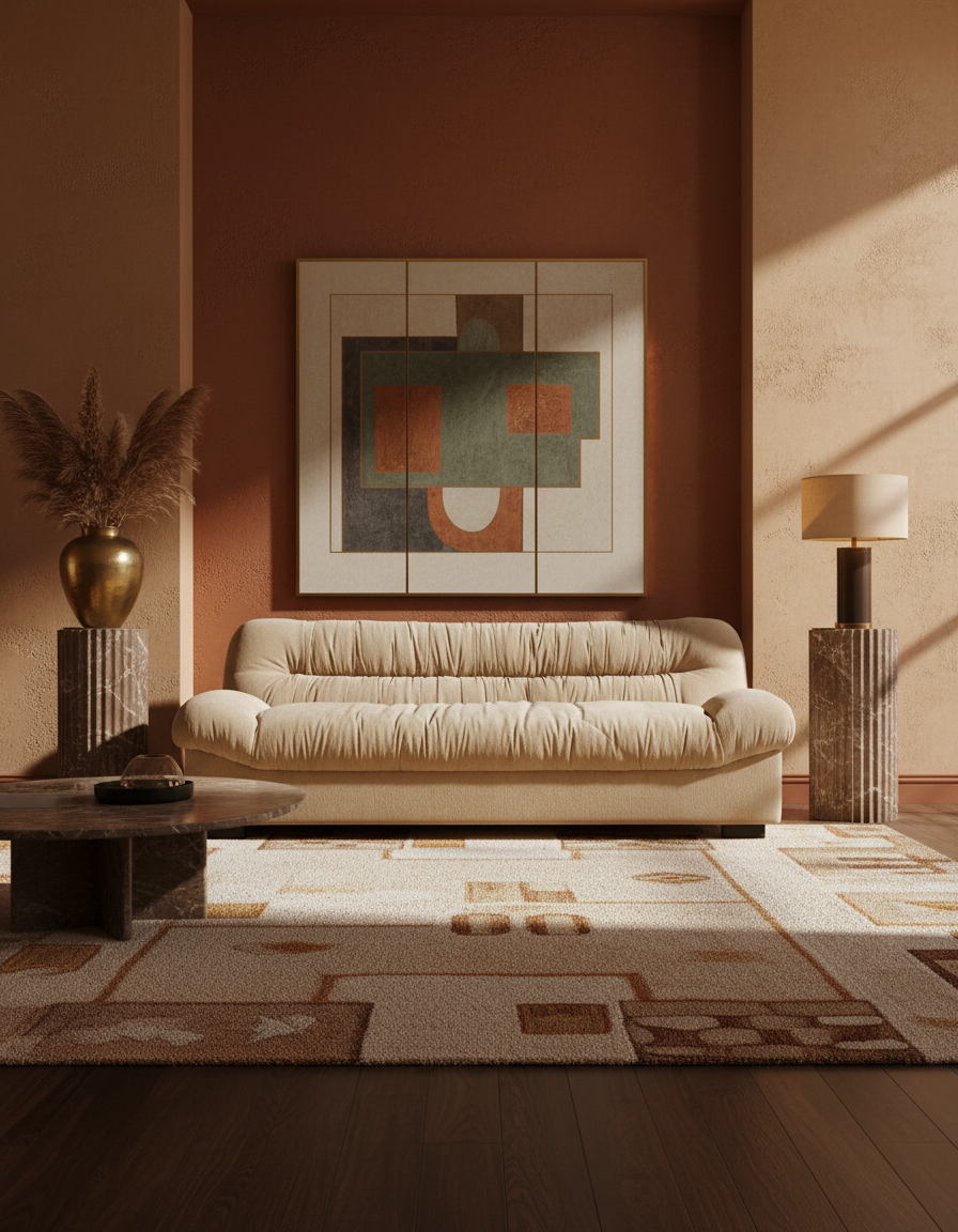 
Divano di design a 3 posti «Douglas» - Rivestimento in velluto Beige