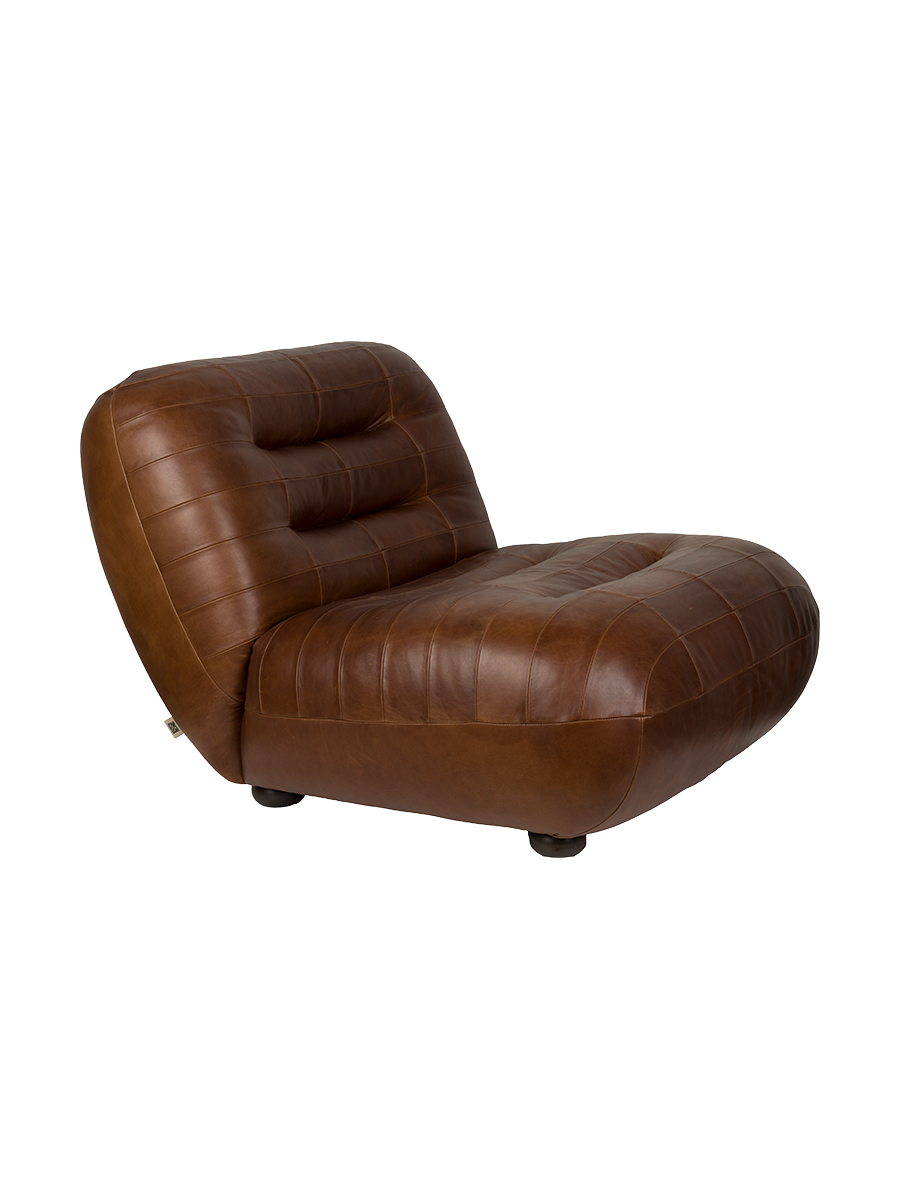 
Poltrona lounge di design in vera pelle «Wyatt» - Cioccolato