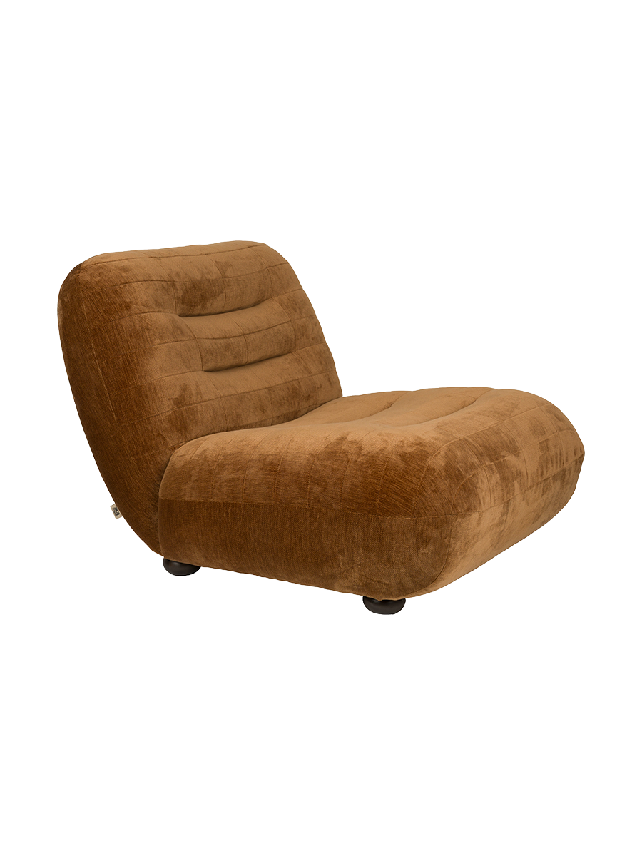 
Poltrona lounge di design «Wyatt» - Rivestimento in velluto Cognac