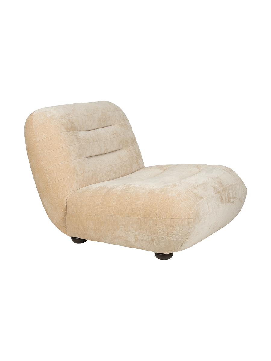 
Poltrona lounge di design «Wyatt» - Rivestimento in velluto Beige