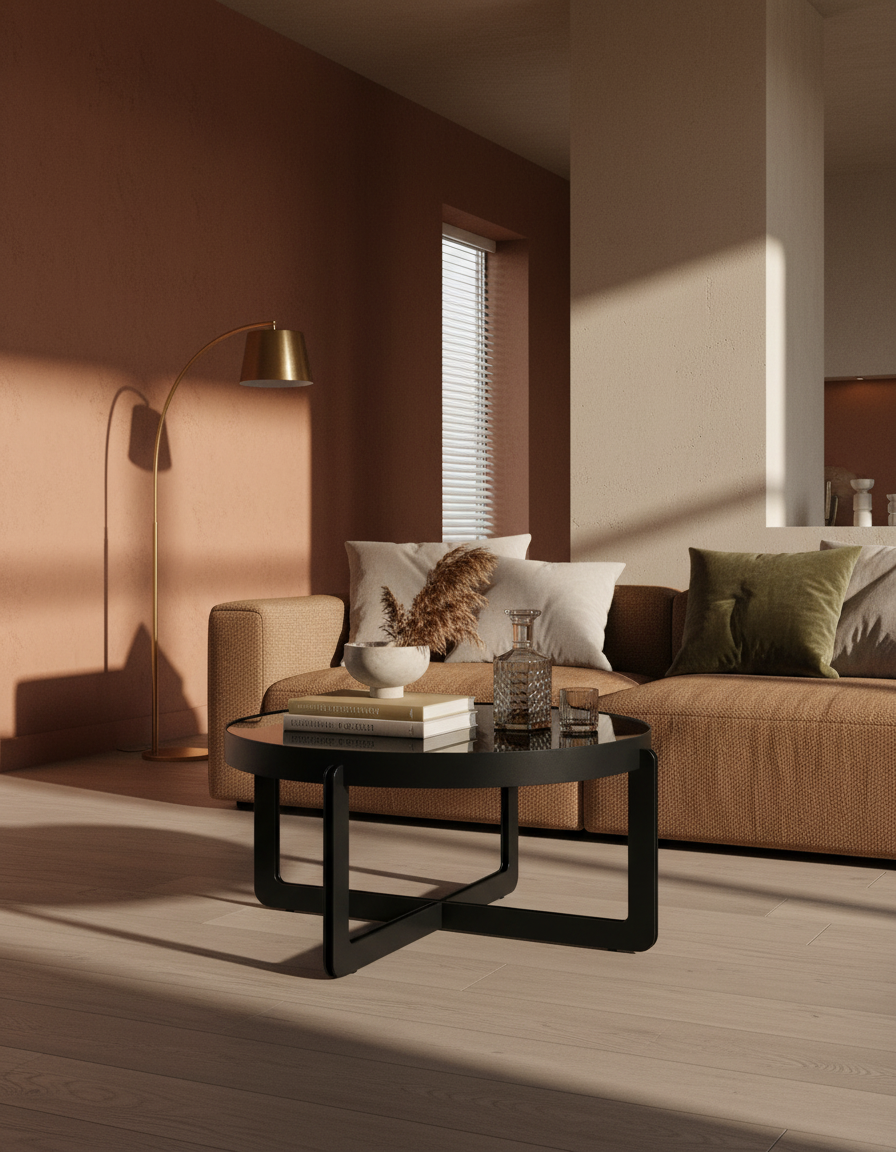 
Design Couchtisch „Centre“, verschiedene Grössen - Schwarz / Rund, Ø 68 x 30 cm