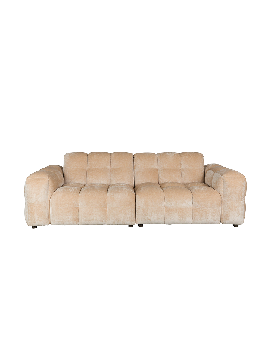 
Divano di design a 3 posti «Hackman» - Rivestimento in velluto Beige