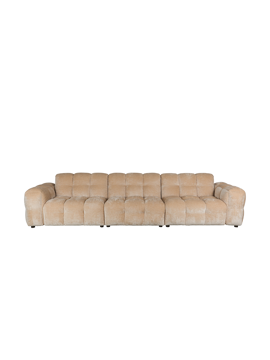 
Divano di design a 4,5 posti «Hackman» - Rivestimento in velluto Beige