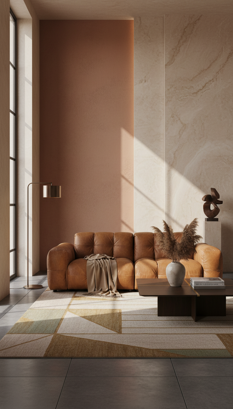 
Divano di design a 3 posti «Hackman» - Rivestimento in pelle Cognac