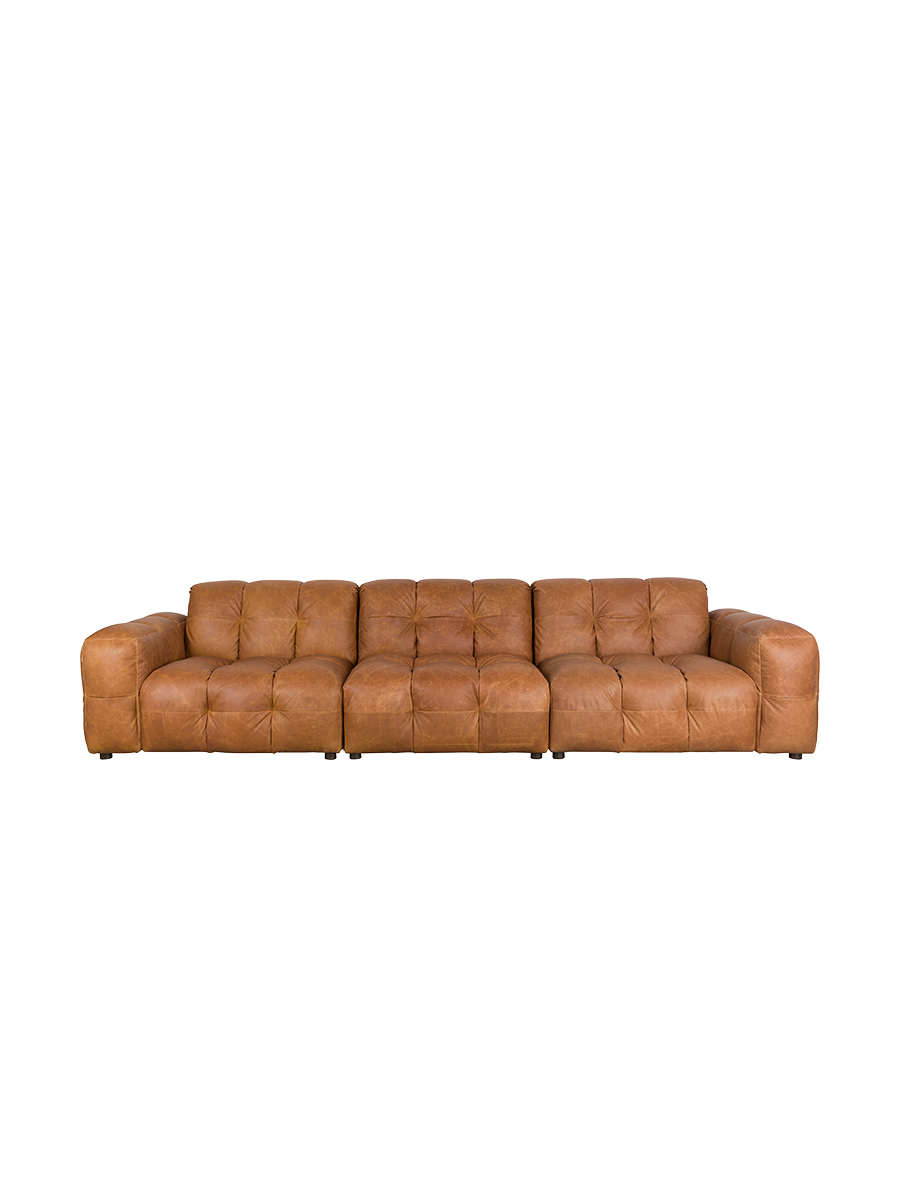
Divano di design a 4,5 posti «Hackman» - Rivestimento in pelle Cognac