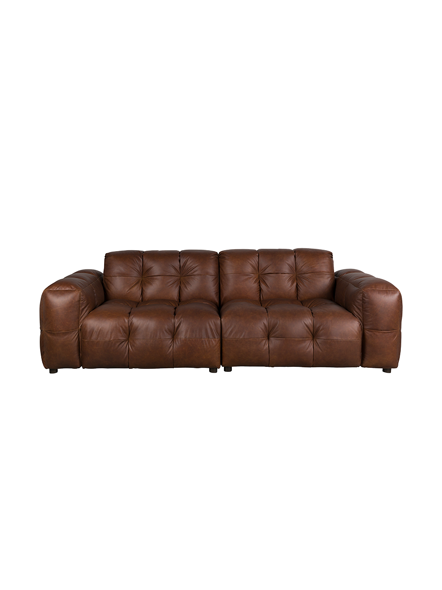 
Divano di design a 3 posti «Hackman» - Rivestimento in pelle Chocolat