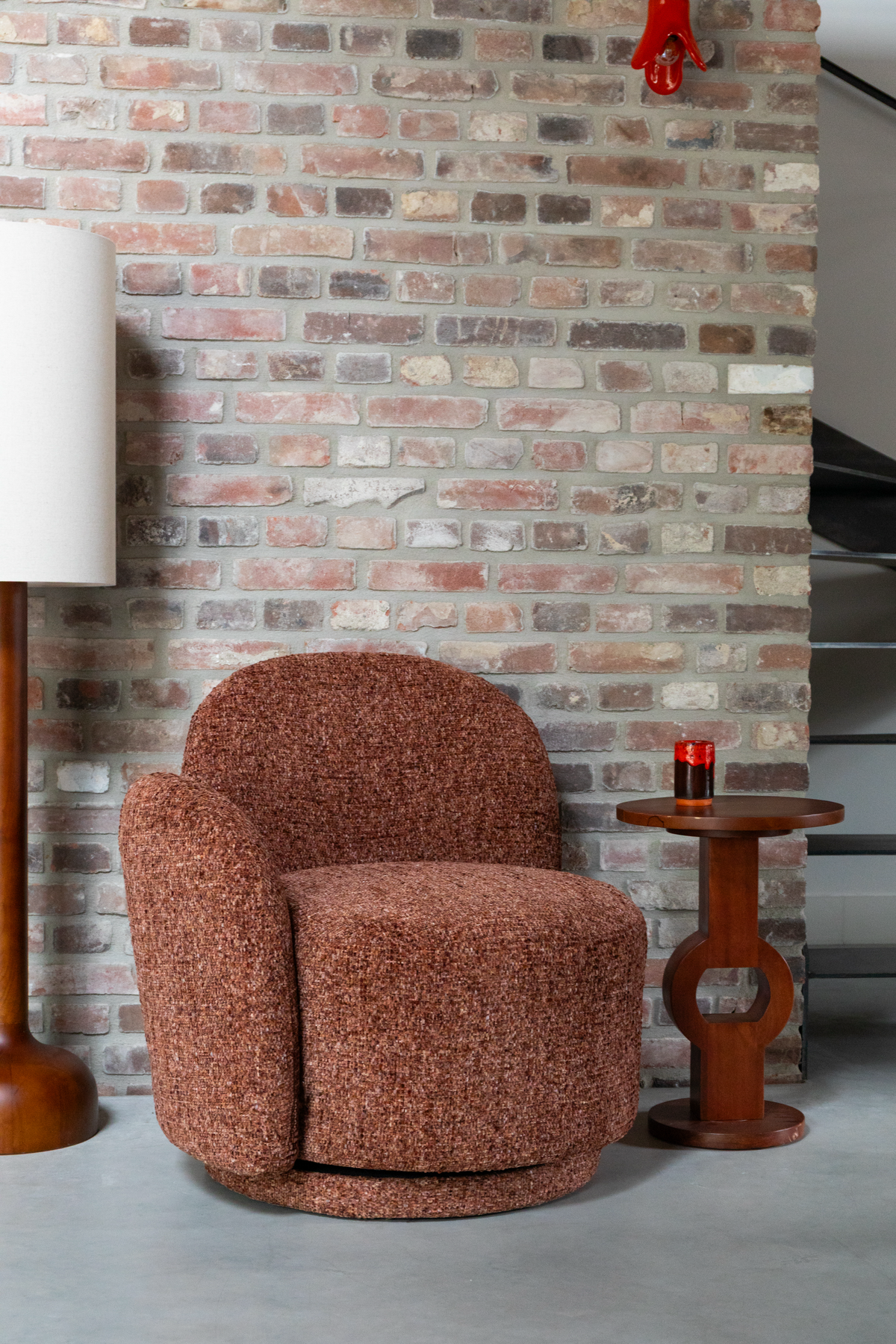 
Poltrona lounge girevole di design «Rose» - Bordeaux