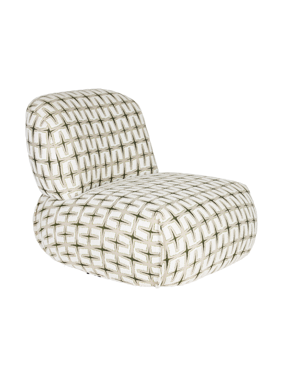 
Designer Lounge Chair "Ritz" - Beige / Green