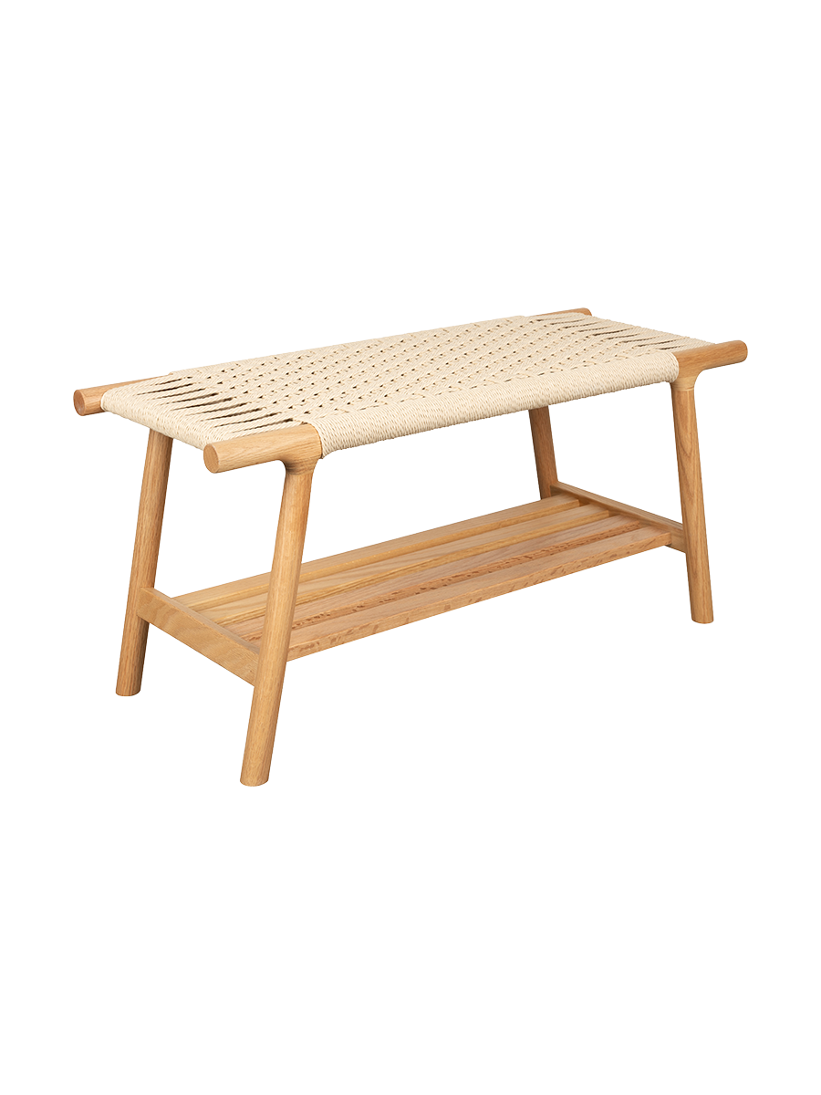 
Petit banc en bois massif « Kintaro » en chêne - Naturel