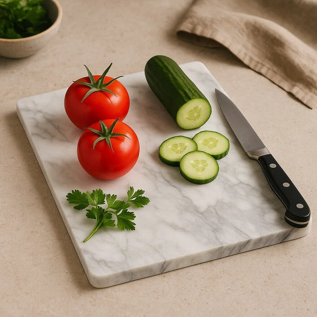 
Large White Marble Cutting and Serving Board