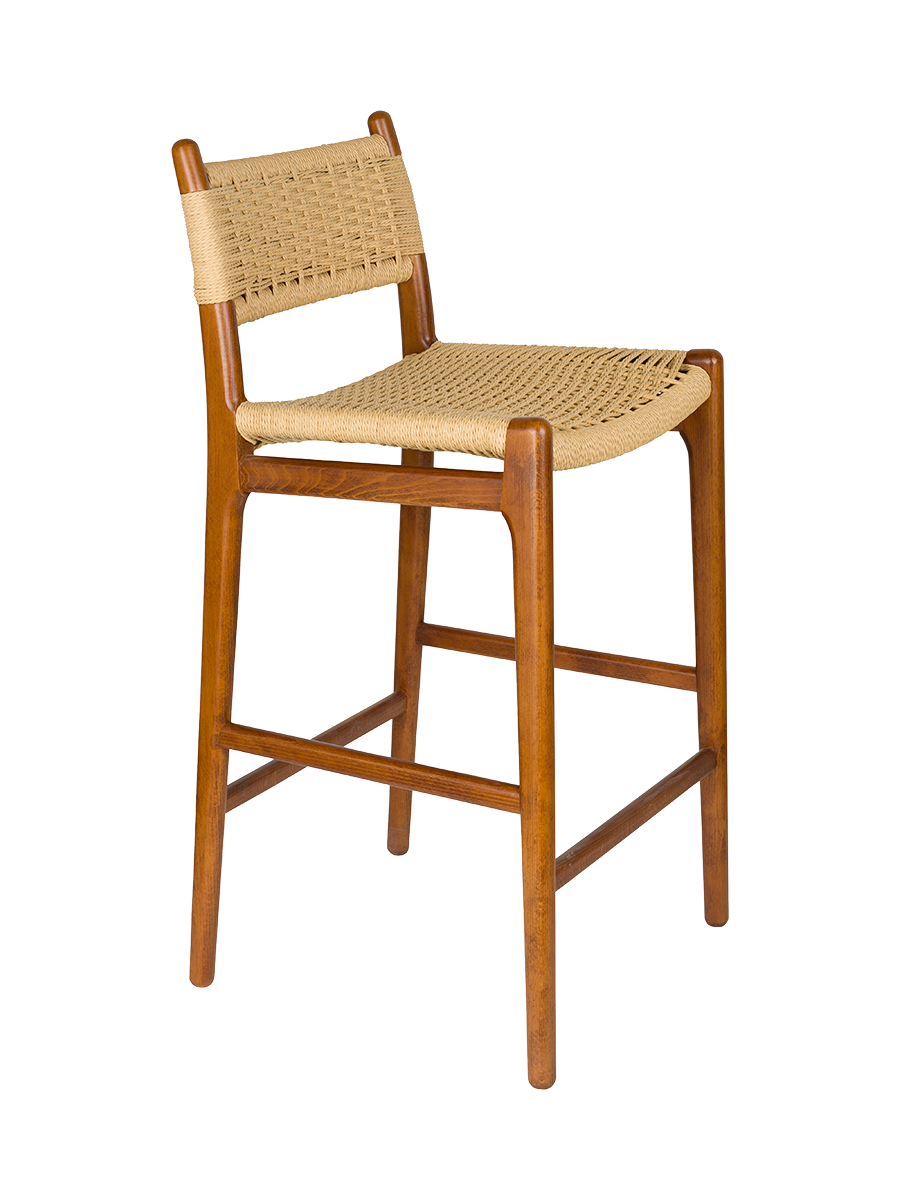 
Massivholz Design Barstuhl „Cecile“ - Nussbaum