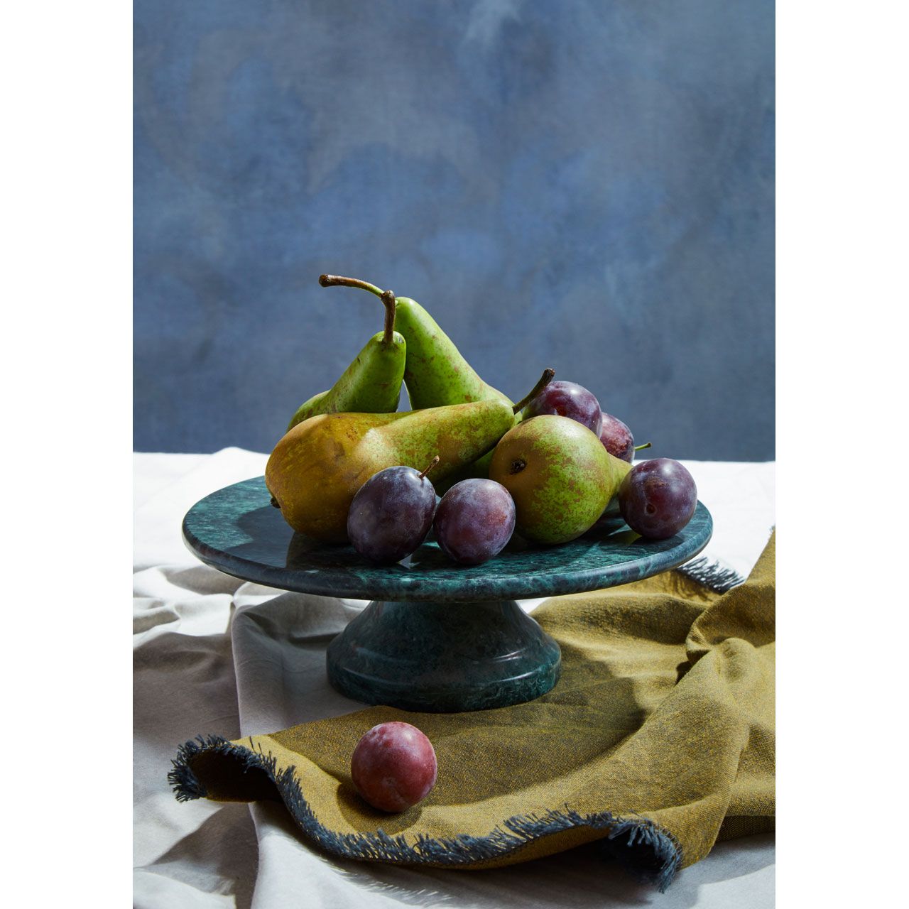 
Elegant Marble Cake Stand "Lamonte" - Dark green