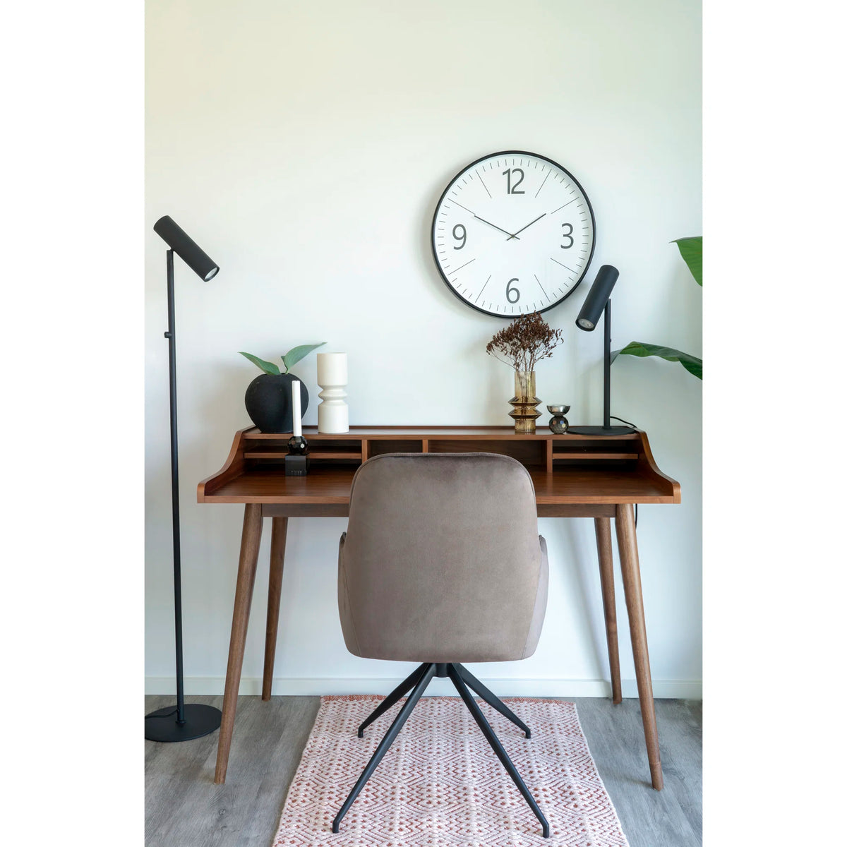 
Chaise de salle à manger « Harby » pivotante à 360° avec accoudoirs - Velours Grège