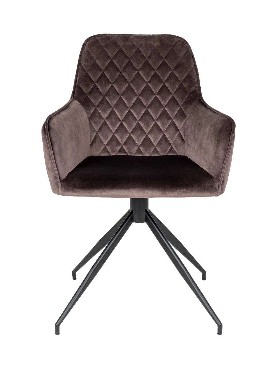
Chaise de salle à manger « Harby » pivotante à 360° avec accoudoirs - Velours Grège